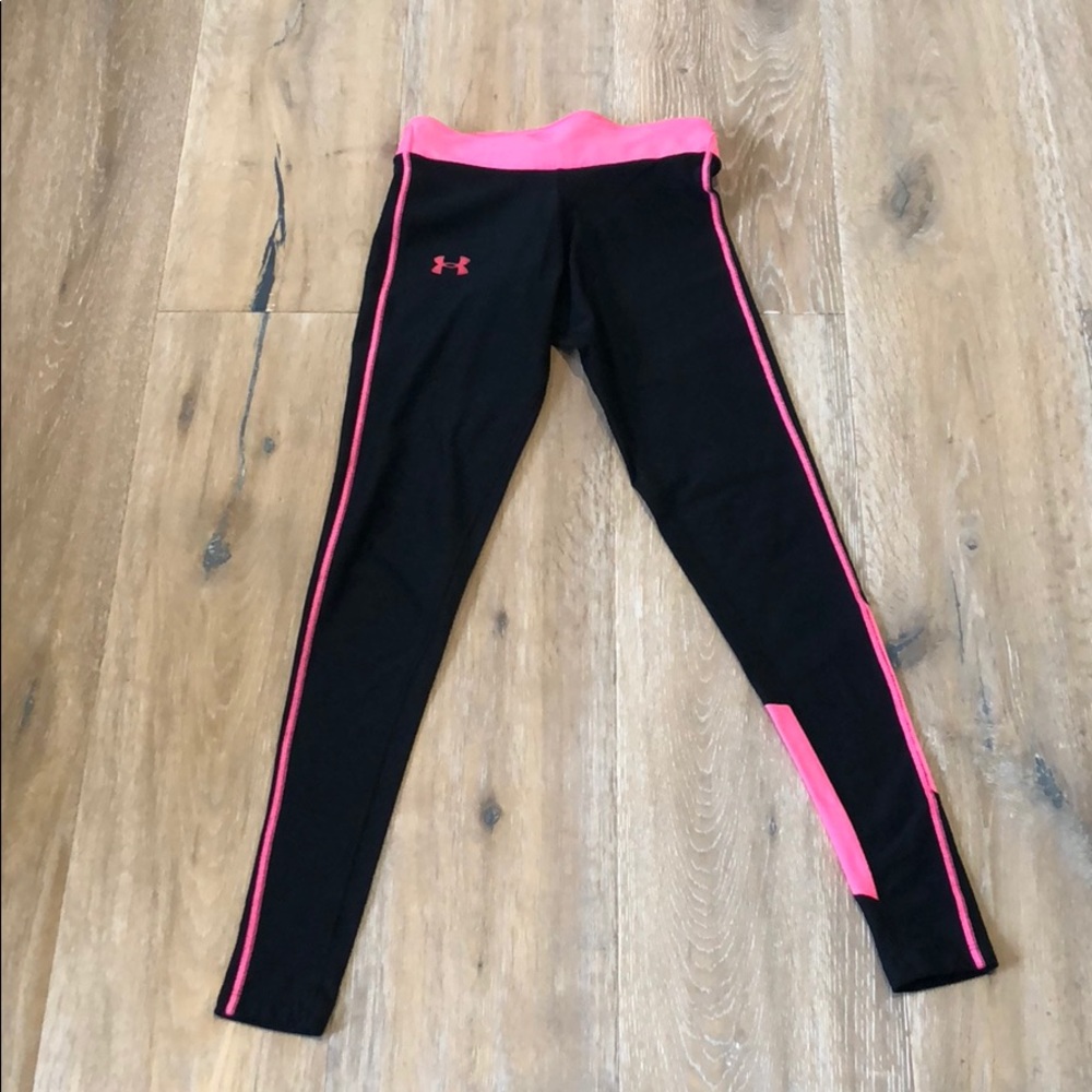 Under Armour Black/Neon Pink Leggings Size XS